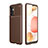 Silicone Candy Rubber TPU Twill Soft Case Cover for Samsung Galaxy A32 4G Brown
