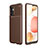 Silicone Candy Rubber TPU Twill Soft Case Cover for Samsung Galaxy A32 5G Brown