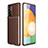 Silicone Candy Rubber TPU Twill Soft Case Cover for Samsung Galaxy A34 5G Brown