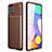 Silicone Candy Rubber TPU Twill Soft Case Cover for Samsung Galaxy F62 5G Brown