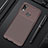 Silicone Candy Rubber TPU Twill Soft Case Cover for Samsung Galaxy M01s Brown