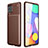 Silicone Candy Rubber TPU Twill Soft Case Cover for Samsung Galaxy M62 4G Brown