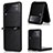 Silicone Candy Rubber TPU Twill Soft Case Cover for Samsung Galaxy Z Flip3 5G Black