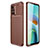 Silicone Candy Rubber TPU Twill Soft Case Cover for Xiaomi Redmi 10 (2022) Brown