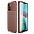 Silicone Candy Rubber TPU Twill Soft Case Cover for Xiaomi Redmi 10 4G Brown