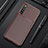 Silicone Candy Rubber TPU Twill Soft Case Cover S01 for Oppo K5 Brown