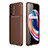 Silicone Candy Rubber TPU Twill Soft Case Cover S01 for Realme GT Master 5G Brown