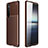 Silicone Candy Rubber TPU Twill Soft Case Cover S01 for Sony Xperia 1 III Brown