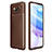 Silicone Candy Rubber TPU Twill Soft Case Cover S01 for Xiaomi Poco X3 NFC Brown