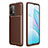 Silicone Candy Rubber TPU Twill Soft Case Cover S01 for Xiaomi Redmi 9 Power Brown