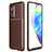 Silicone Candy Rubber TPU Twill Soft Case Cover S01 for Xiaomi Redmi K30S 5G Brown