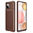 Silicone Candy Rubber TPU Twill Soft Case Cover WL1 for Samsung Galaxy A12 5G Brown