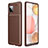 Silicone Candy Rubber TPU Twill Soft Case Cover WL1 for Samsung Galaxy A12 Nacho Brown