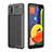 Silicone Candy Rubber TPU Twill Soft Case Cover WL1 for Samsung Galaxy M01 Core Black