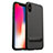 Silicone Candy Rubber TPU Twill Soft Case with Stand for Apple iPhone Xs Black