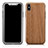 Silicone Candy Rubber Wood-Grain Pattern Soft Case for Apple iPhone X Brown