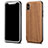 Silicone Candy Rubber Wood-Grain Pattern Soft Case for Apple iPhone Xs Brown