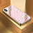 Silicone Frame Fashionable Pattern Mirror Case Cover for Apple iPhone X Rose Gold