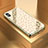 Silicone Frame Fashionable Pattern Mirror Case Cover for Apple iPhone Xs Gold