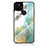 Silicone Frame Fashionable Pattern Mirror Case Cover for Google Pixel 5 XL 5G Green