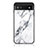 Silicone Frame Fashionable Pattern Mirror Case Cover for Google Pixel 6a 5G White