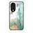 Silicone Frame Fashionable Pattern Mirror Case Cover for Huawei Honor 70 5G Green