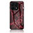 Silicone Frame Fashionable Pattern Mirror Case Cover for Huawei Honor 70 Lite 5G Red