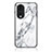 Silicone Frame Fashionable Pattern Mirror Case Cover for Huawei Honor 70 Pro 5G White