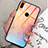 Silicone Frame Fashionable Pattern Mirror Case Cover for Huawei Honor V10 Lite Orange