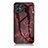 Silicone Frame Fashionable Pattern Mirror Case Cover for Huawei Honor X8 4G Red