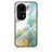 Silicone Frame Fashionable Pattern Mirror Case Cover for Huawei P50 Green