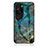 Silicone Frame Fashionable Pattern Mirror Case Cover for Huawei P60 Art Blue