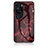 Silicone Frame Fashionable Pattern Mirror Case Cover for Huawei P60 Art Red