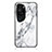 Silicone Frame Fashionable Pattern Mirror Case Cover for Huawei P60 Art White