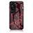 Silicone Frame Fashionable Pattern Mirror Case Cover for Huawei P60 Pro Red