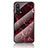 Silicone Frame Fashionable Pattern Mirror Case Cover for OnePlus Nord CE 5G Red