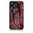 Silicone Frame Fashionable Pattern Mirror Case Cover for Oppo A18 Red