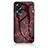 Silicone Frame Fashionable Pattern Mirror Case Cover for Oppo A38 Red