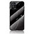 Silicone Frame Fashionable Pattern Mirror Case Cover for Oppo A54 5G Black