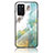Silicone Frame Fashionable Pattern Mirror Case Cover for Oppo A54s Green
