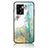 Silicone Frame Fashionable Pattern Mirror Case Cover for Oppo A57 5G Green