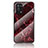 Silicone Frame Fashionable Pattern Mirror Case Cover for Oppo A74 4G Red