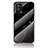 Silicone Frame Fashionable Pattern Mirror Case Cover for Oppo A74 5G Black
