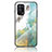 Silicone Frame Fashionable Pattern Mirror Case Cover for Oppo A74 5G Green