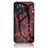 Silicone Frame Fashionable Pattern Mirror Case Cover for Oppo A77 4G Red