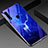 Silicone Frame Fashionable Pattern Mirror Case Cover for Oppo A8 Blue