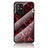 Silicone Frame Fashionable Pattern Mirror Case Cover for Oppo A94 5G Red