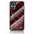 Silicone Frame Fashionable Pattern Mirror Case Cover for Oppo A96 5G Red