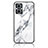 Silicone Frame Fashionable Pattern Mirror Case Cover for Oppo A96 5G White