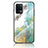 Silicone Frame Fashionable Pattern Mirror Case Cover for Oppo F19 Pro Green